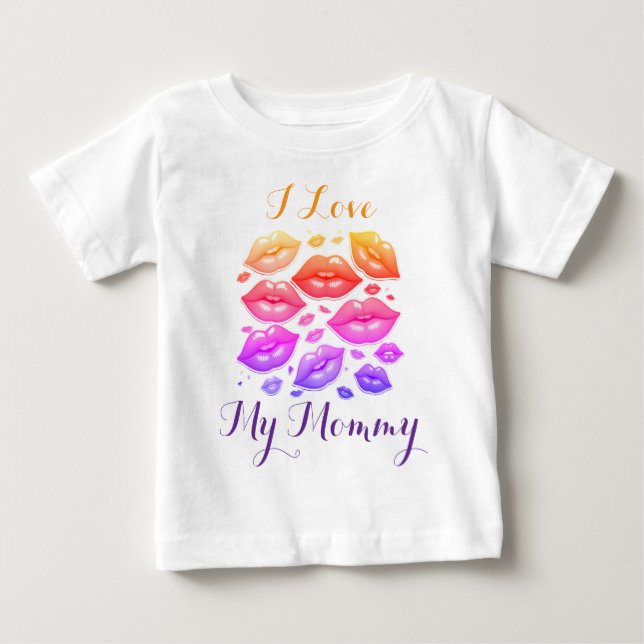 Amo a mi mamá, pequeña camiseta (Anverso)