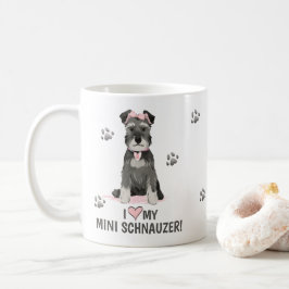 Amo a mi Mini Schnauzer Taza de café rosa