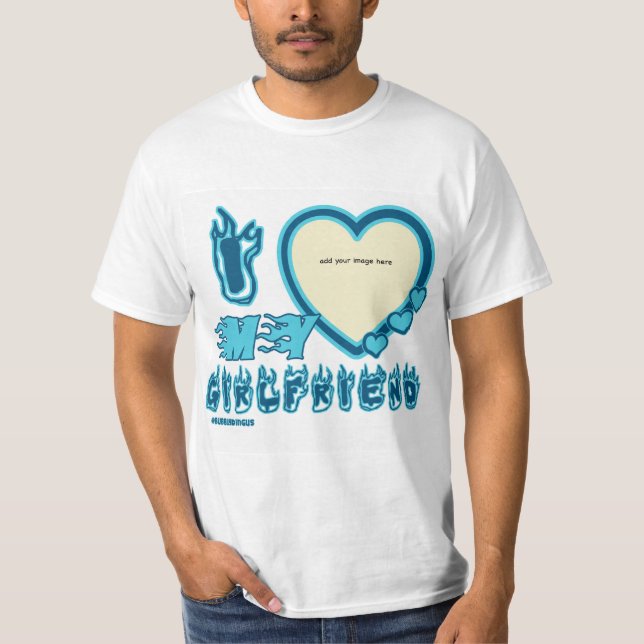 Amo a mi novia Personalizado camiseta ini BLUE (Anverso)