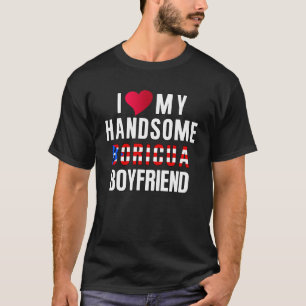 Amo a mi novio Bandera de Puerto Rico Camiseta Bor