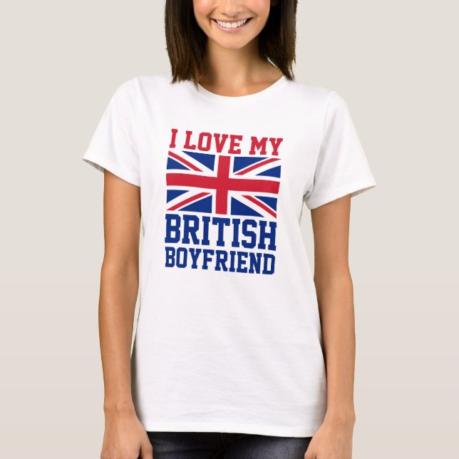 Amo a mi novio británico, británico, camiseta de l (Anverso)