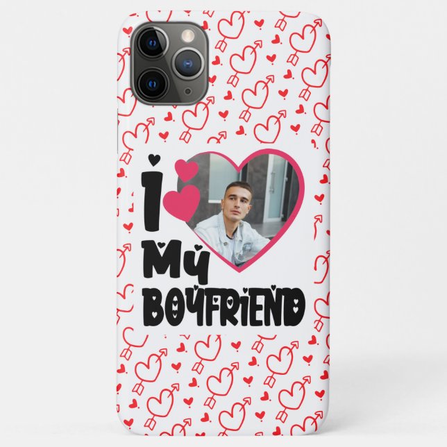 Amo a mi novio, Funda de fotos personalizado Mate  (Reverso)