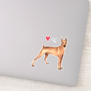 Amo a mi Pegatina alemán Pinscher Vinyl