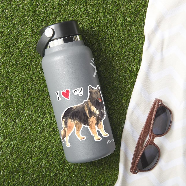 Amo a mi Pegatina belga Tervuren Vinyl (HydroFlask Insitu)