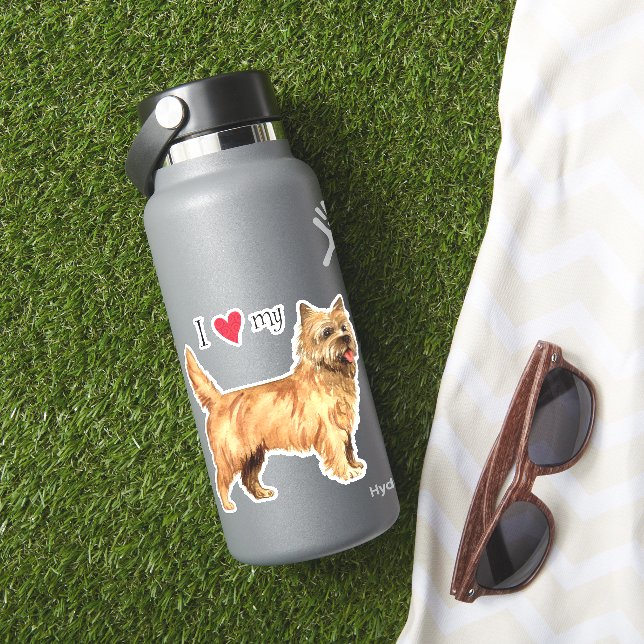 Amo a mi Pegatina de Cairn Terrier Vinyl (HydroFlask Insitu)
