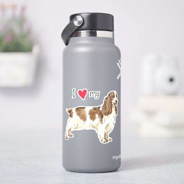 Amo a mi Pegatina de Cocker Inglés Spaniel Vinyl (hidrofrasco)