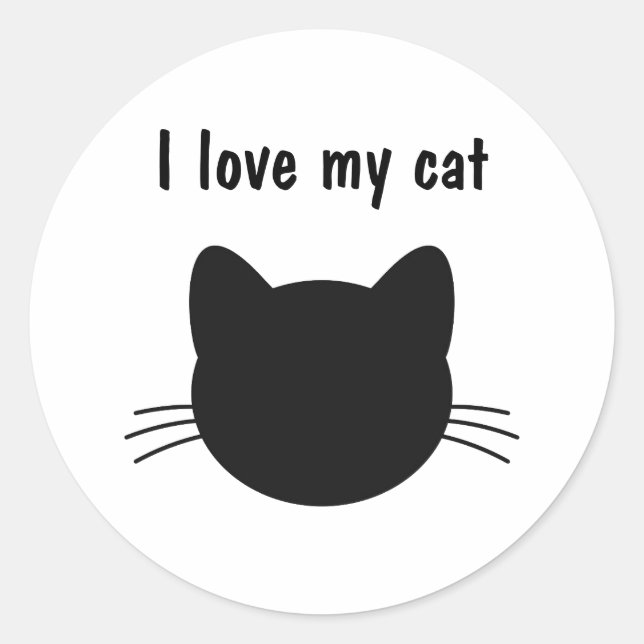 Amo a mi Pegatina de gatos (Anverso)