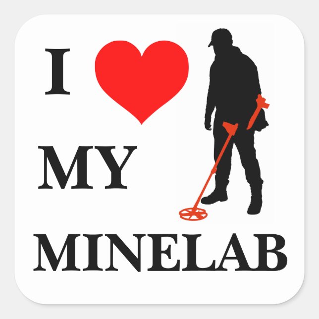 Amo a mi pegatina de la tarjeta Minelab (Anverso)