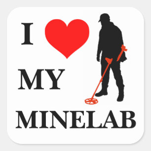 Amo a mi pegatina de la tarjeta Minelab