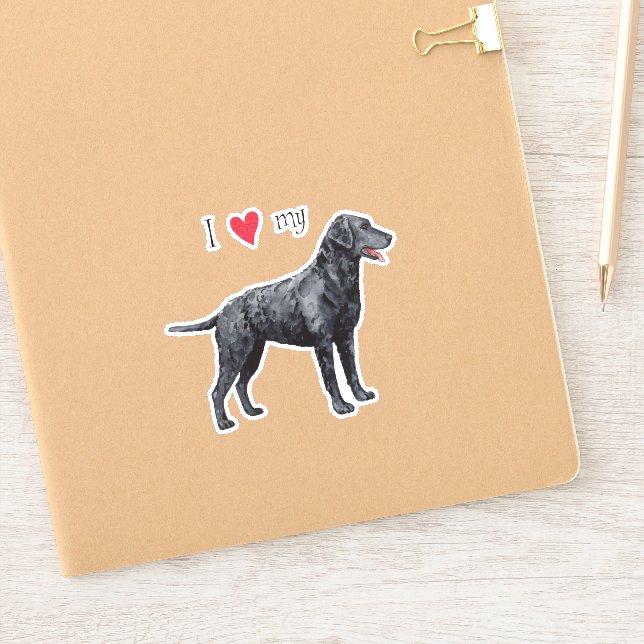 Amo a mi Pegatina de Vinilo recuperador con curry (Cuaderno)