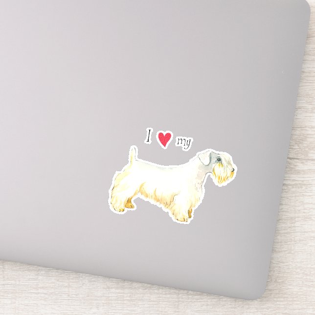 Amo a mi Pegatina del Vinyl Sealyham Terrier (Detalle)