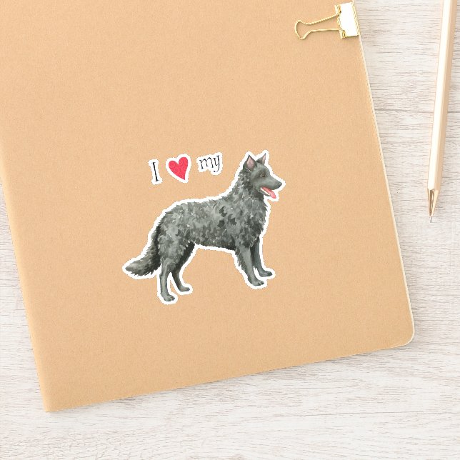 Amo a mi Pegatina Mudi Vinyl (Cuaderno)