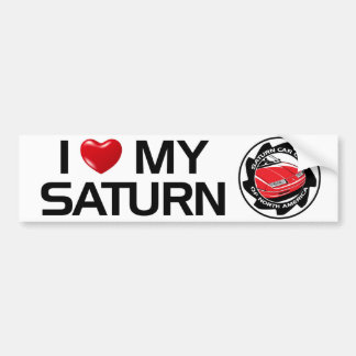 Amo a mi pegatina para el parachoques de Saturn