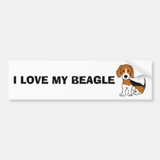 Amo a mi pegatina para el parachoques del beagle