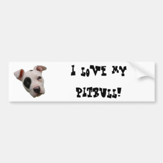 Amo a mi pegatina para el parachoques del pitbull
