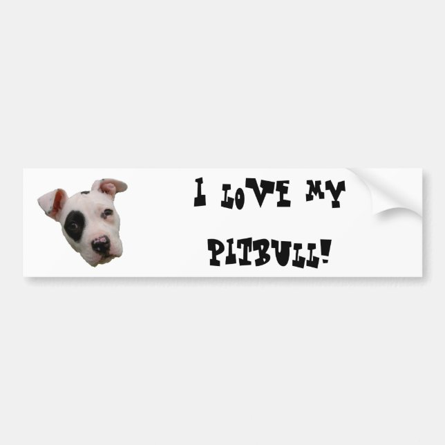 Amo a mi pegatina para el parachoques del pitbull (Frente)