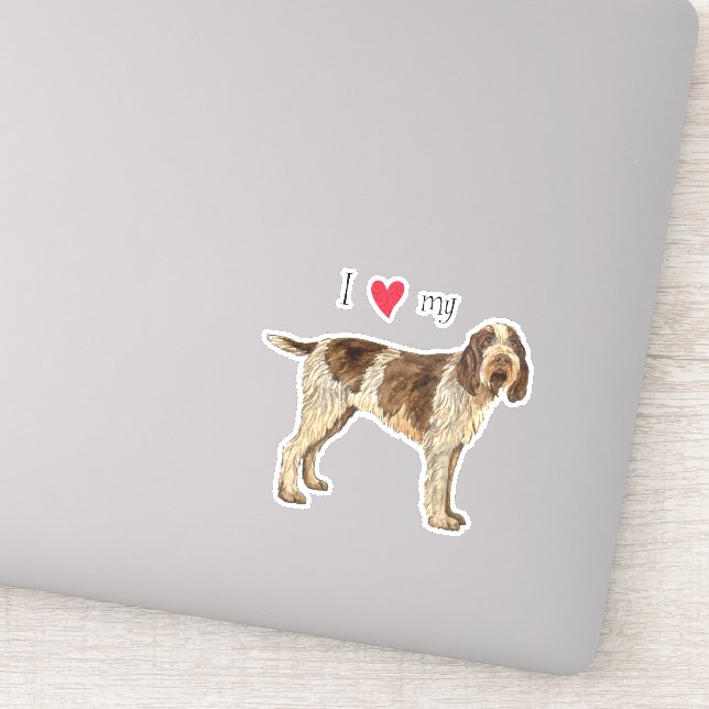 Amo a mi Pegatina Spinone Italiano Vinyl (Detalle)
