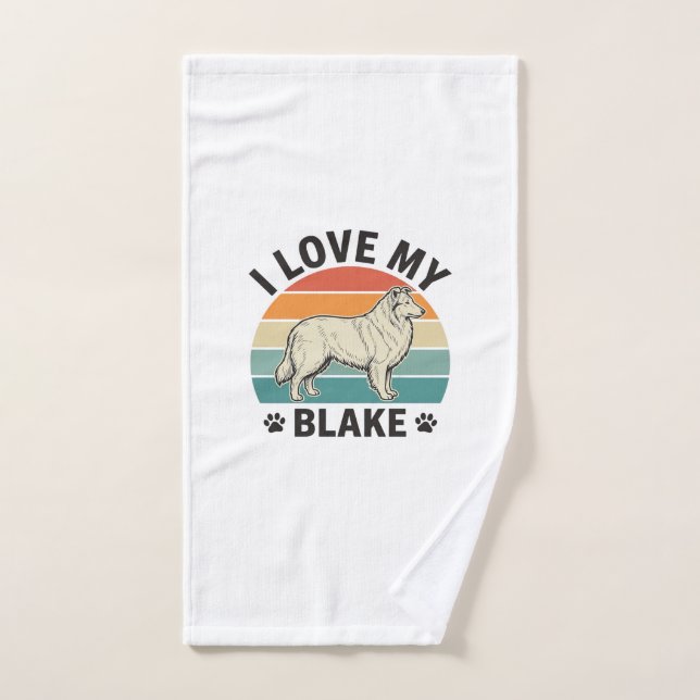 Amo a mi perro Blake Diseño de grabado retro_1 (Toalla de mano)