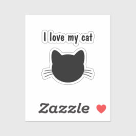 Amo a mi Personalizado de gato Pegatina de Vinyl d