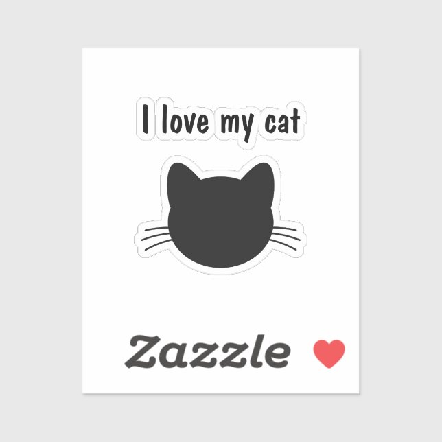 Amo a mi Personalizado de gato Pegatina de Vinyl d (Hoja)