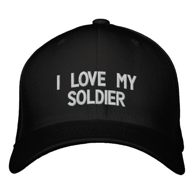 "Amo a mi soldado", un Gorra bordado (Anverso)
