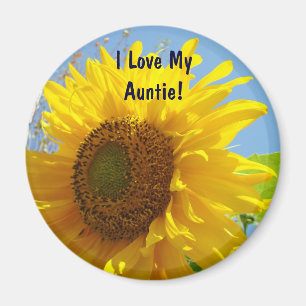 ¡Amo a mi tía! girasoles amarillos de los imanes