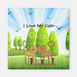 "Amo a mis gatos" encantador imán de nevera