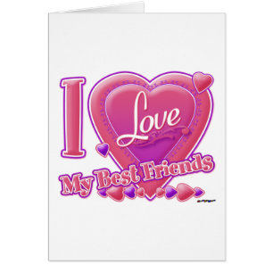 Amo a mis mejores amigos rosados/púrpura - corazon