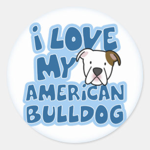 Amo a mis pegatinas americanos del bulldog