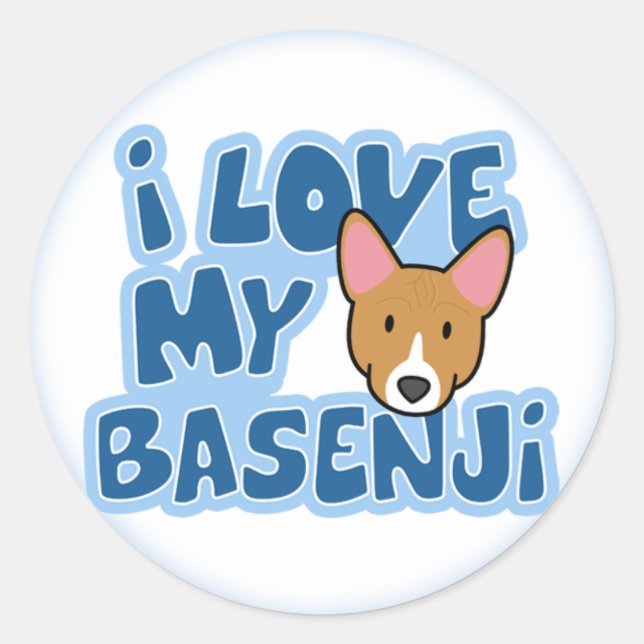 Amo a mis Pegatinas Basenji (Anverso)
