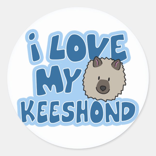 Amo a mis Pegatinas de Keeshond (Anverso)