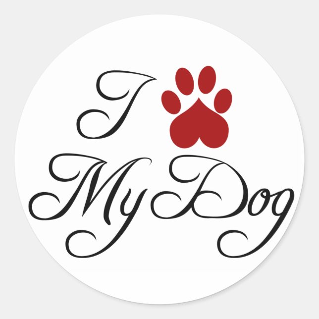 Amo a mis Pegatinas de perro (Anverso)