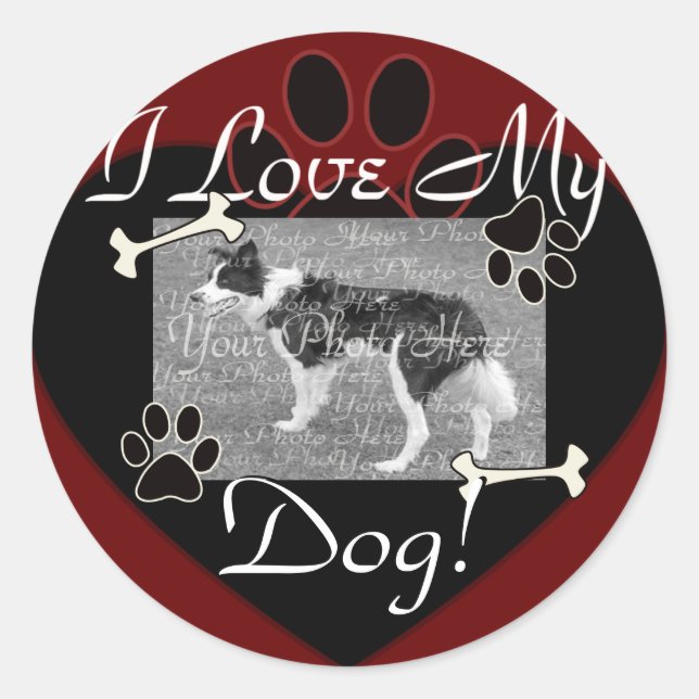 Amo a mis Pegatinas de perros (Anverso)
