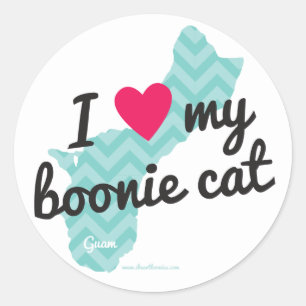 Amo a mis pegatinas del gato de Boonie (azules)