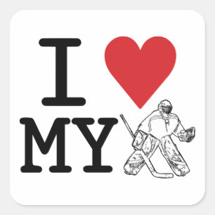 Amo a mis pegatinas del portero del hockey