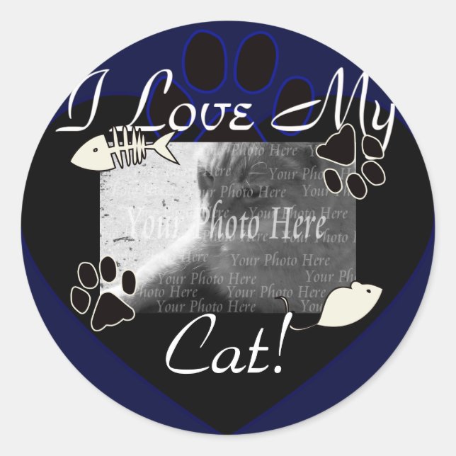 Amo a mis Pegatinas gatos (Anverso)