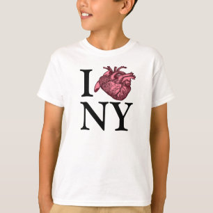 Amo a NY con camiseta de corazón anatómicamente 