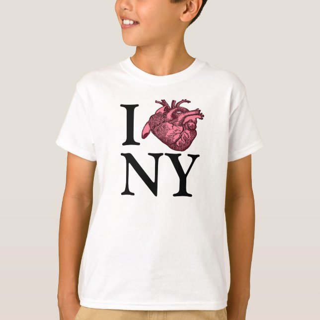 Amo a NY con camiseta de corazón anatómicamente co (Anverso)