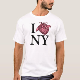 Amo a NY con camiseta de corazón anatómicamente co