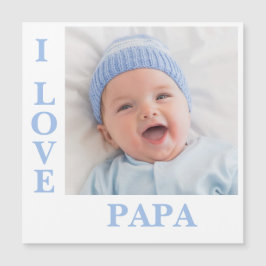 Amo a papá La Tipografía Azul Foto Nacimiento Magn