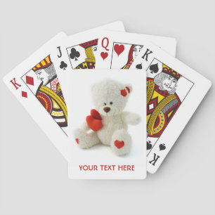 Amo a Teddy Valentine personalizado jugando cartas
