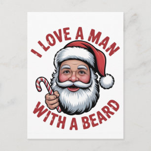 Amo a un hombre con barba Santa barbudo Navidad