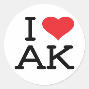 Amo AK - corazón - el pegatina 6 PK