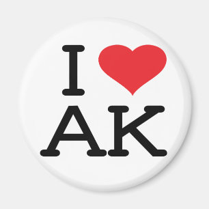 Amo AK - Corazón - Redondo imán