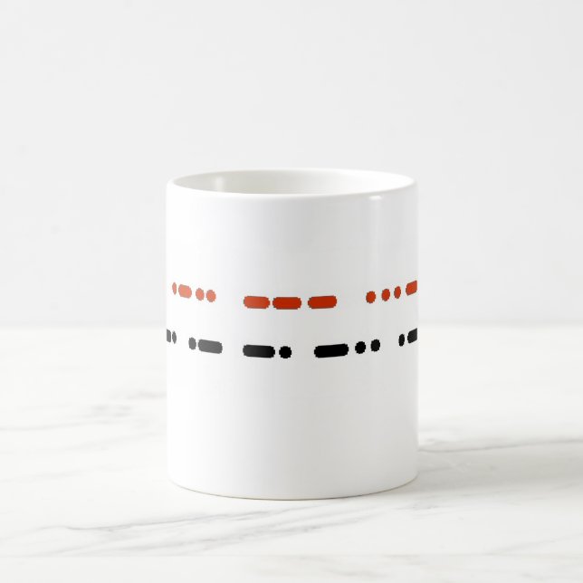 AMO AL ABUELO en taza del código Morse (Centro)