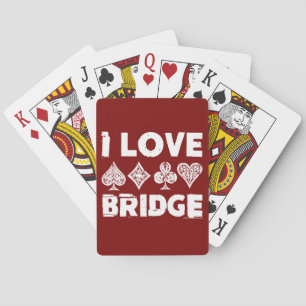 Amo al jugador de juegos de cartas puente