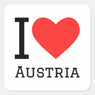 Amo al pegatina austria cuadrado