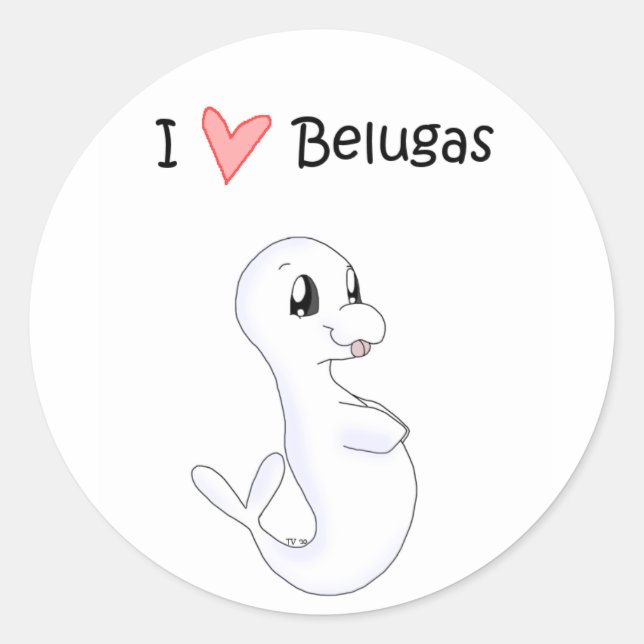 Amo al Pegatina Belugas (Anverso)