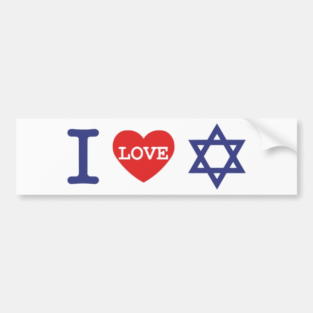 Amo al pegatina de Israel el | (Frente)