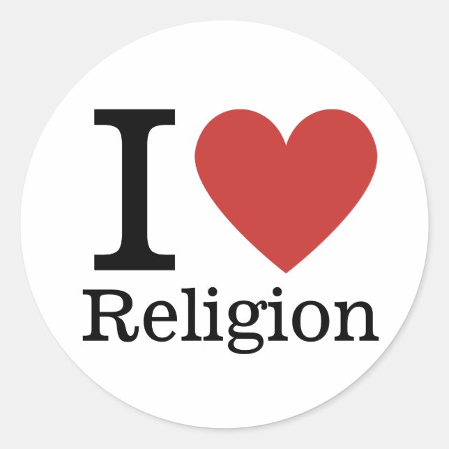 ❤️ Amo al PEGATINA religioso (Anverso)